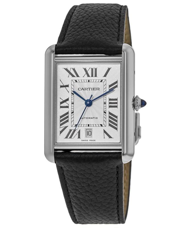 Cartier Cartier Tank Must Extra-Large Silver Dial Leather Strap Men's Watch WSTA0040