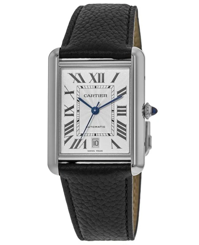 Cartier Cartier Tank Must Extra-Large Silver Dial Leather Strap Men&apos;s Watch WSTA0040 1