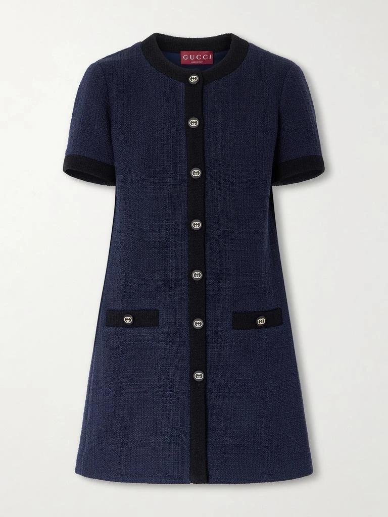 gucci wool mini dress GUCCI Jacquard-knit wool-blend mini dress