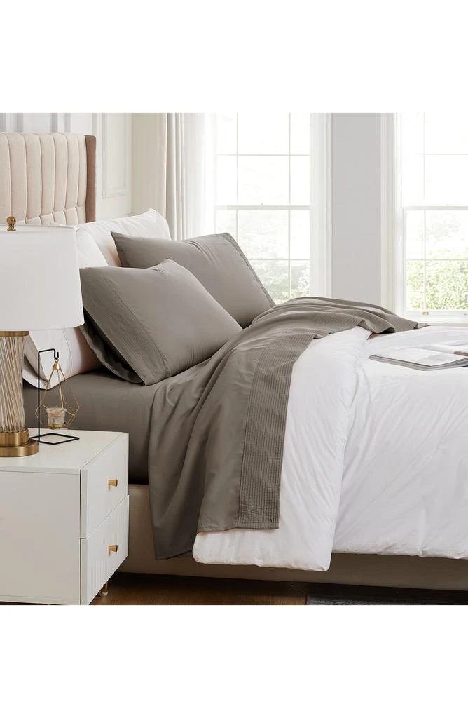 SOUTHSHORE FINE LINENS Premium Collection Pleated Extra Deep Pocket Sheet Set 5