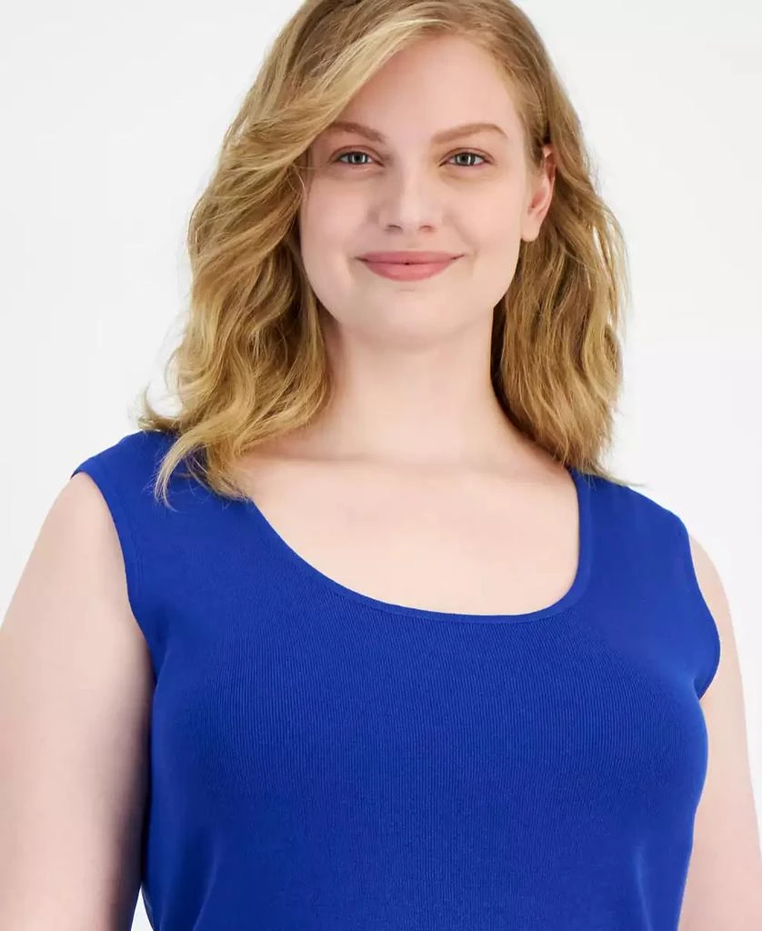 Tahari Plus Size Scoop Neck Sleeveless Sweater 3