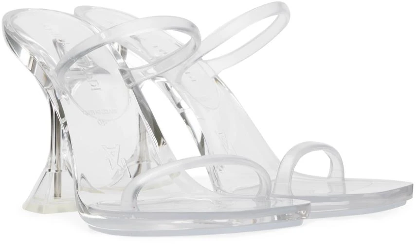 Amina Muaddi Transparent Brito Slipper Heeled Sandals 4