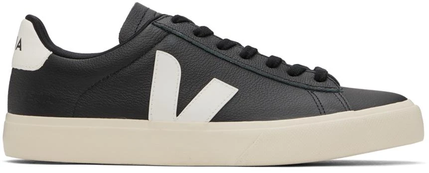 Veja Black & White Campo ChromeFree Leather Sneakers  display picture 1