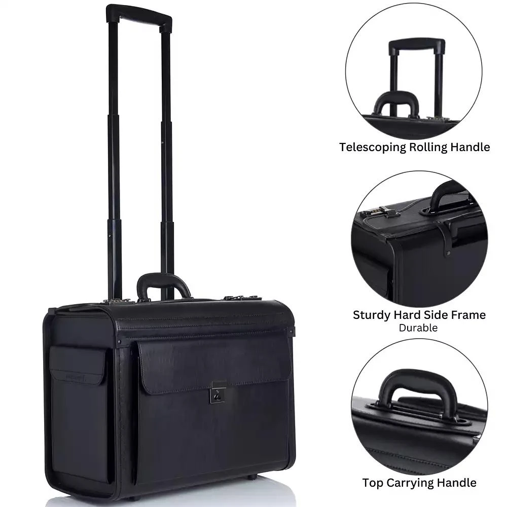 Alpine Swiss 19 Wheeled Briefcase Rolling Case Sales Sample Pilot Lawyer Attache 4