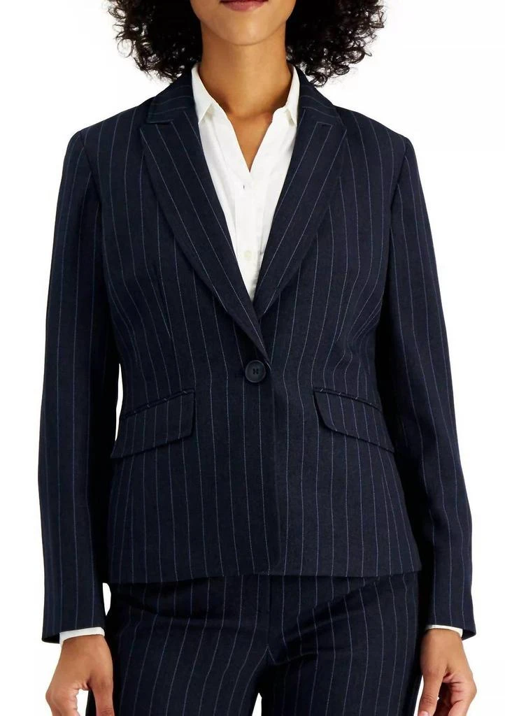 Le Suit Le Suit - Notched Collar 1 Button Crepe Jacket With Mid Waist Pant Set 4