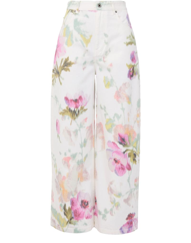 ボトムスその他 Loewe White jeans with floral digital print LOEWE Floral-print high-rise straight-leg jeans | NET-A-PORTER