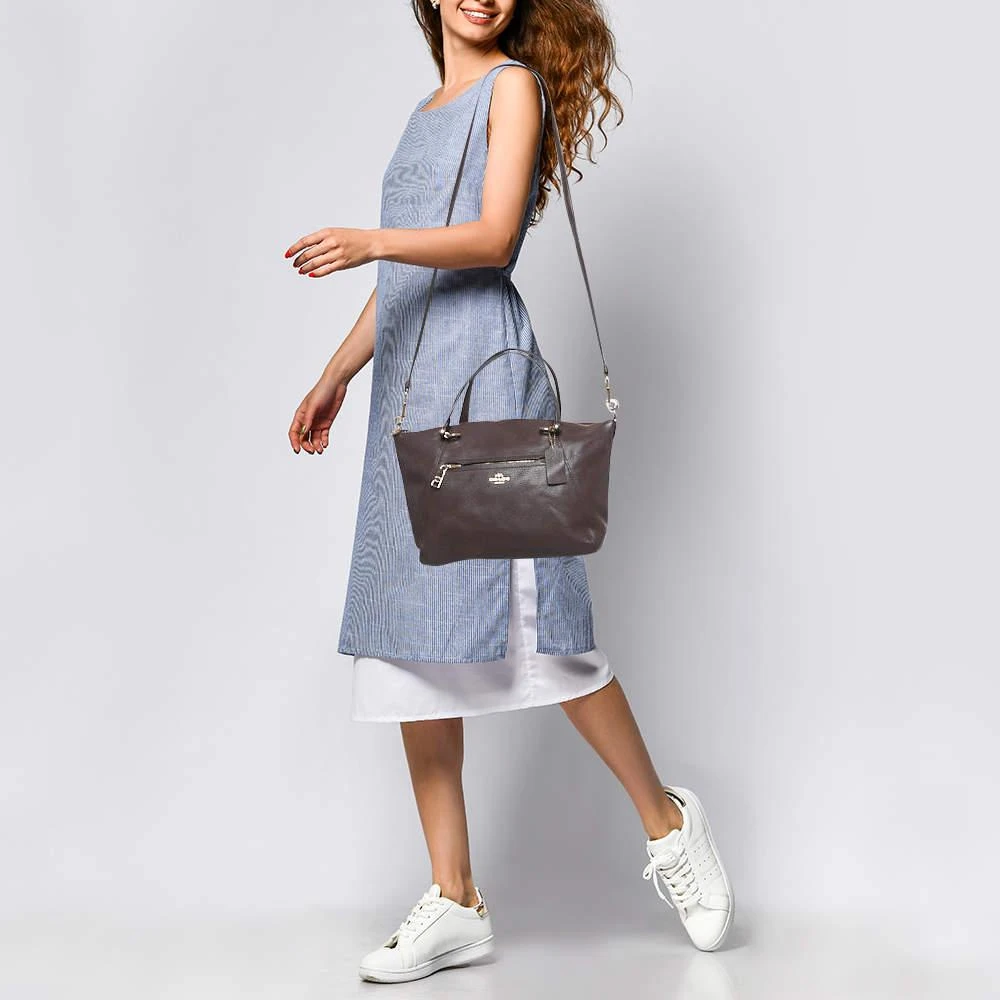 Coach Coach Purple Pebbled Leather Prairie Satchel 2