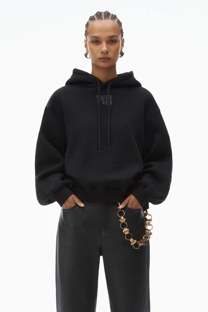 Alexander Wang PUFF LOGO HOODIE IN STRUCTURED TERRY 1