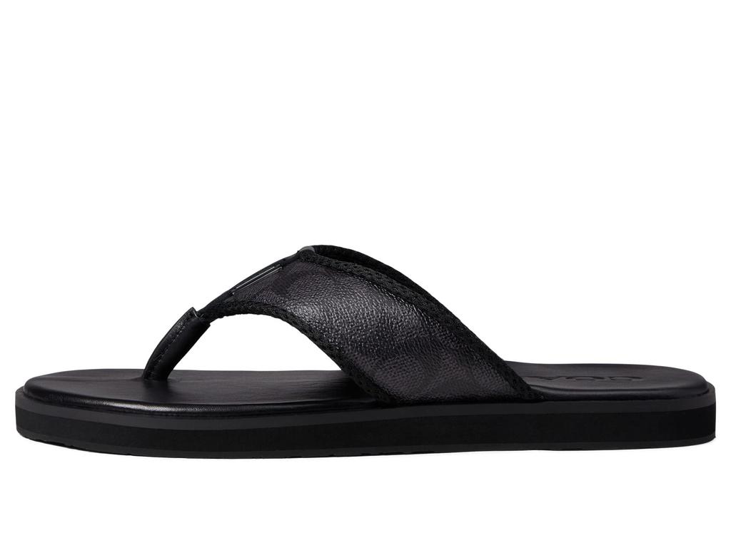 Coach Signature Flip-Flop Charcoal/Black 2 10 - Sandals