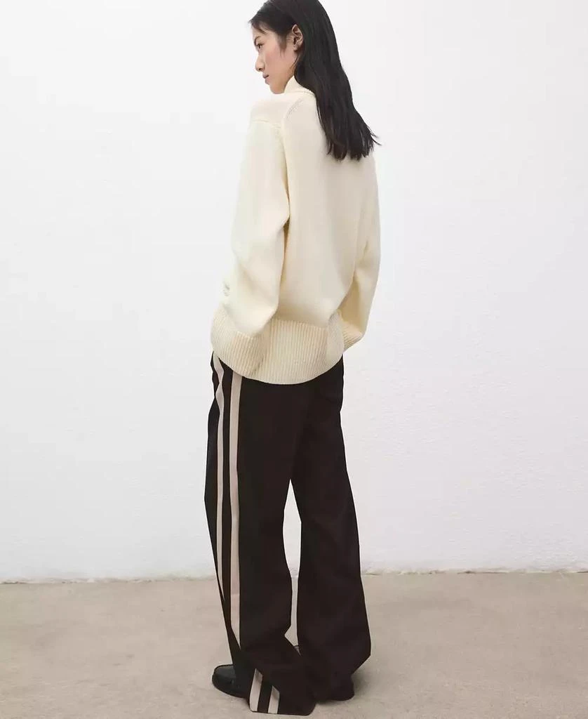 Mango Women
s Contrasting Stripe Wide-Leg Pants 5