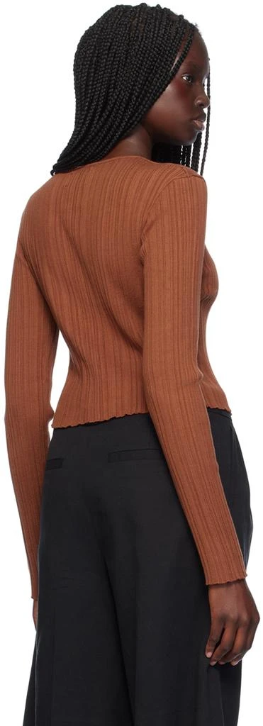 HOLZWEILER Orange Uneven Rib Cardigan 3