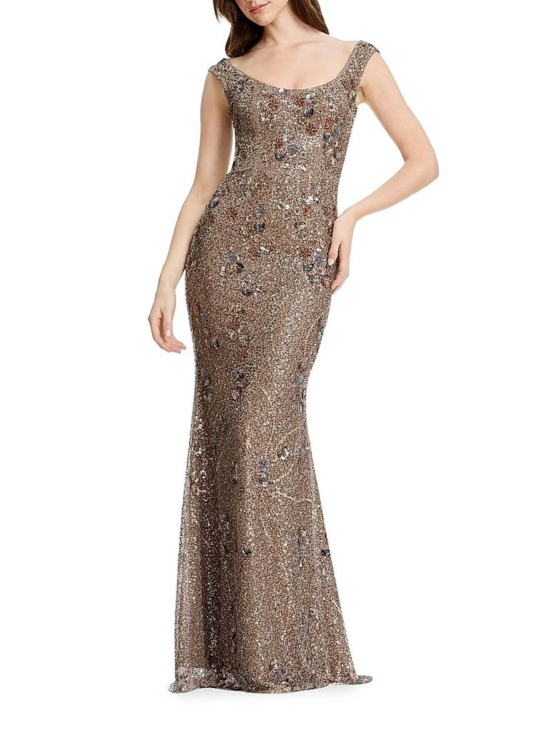 Dress The Population Josie Sequin Mermaid Gown - Bronze Mul