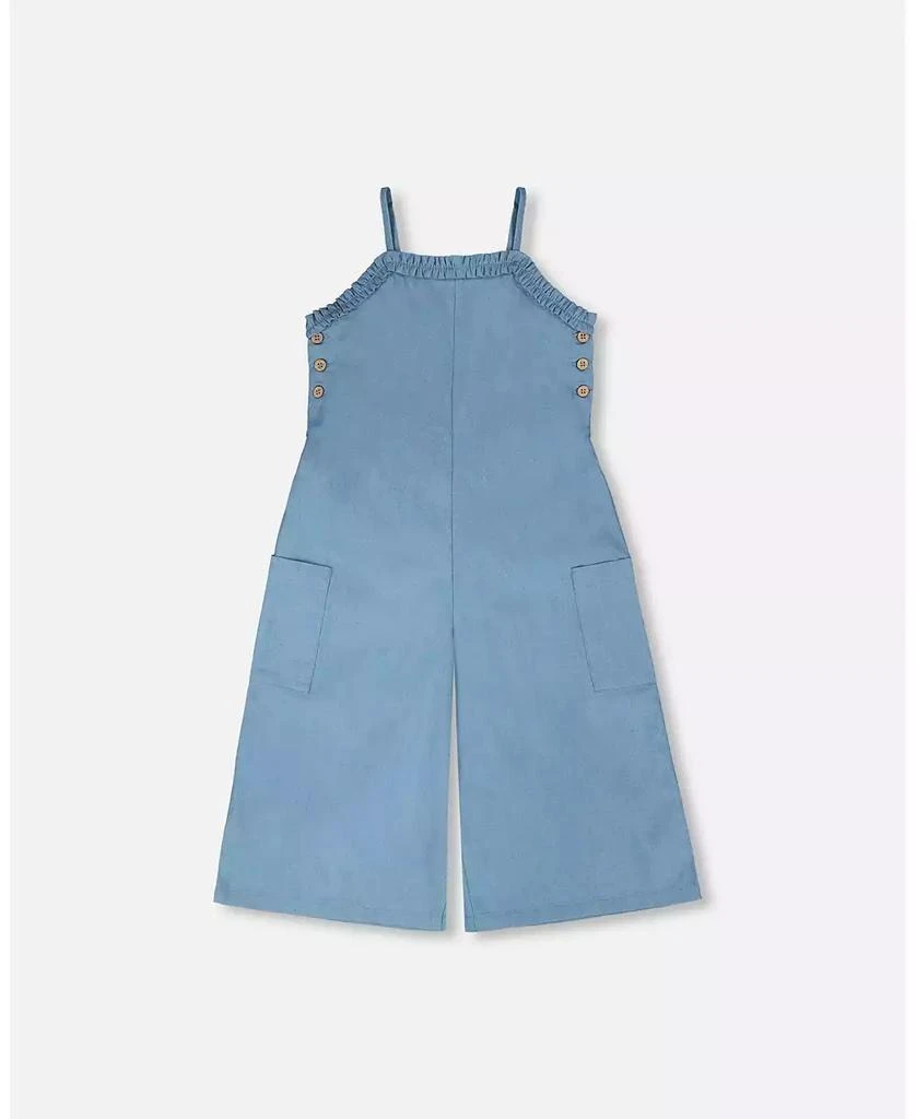 Deux par Deux Toddler Girls Light Blue Chambray Jumpsuit - Toddler|Child 3