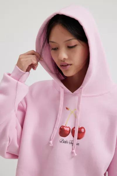 Project Social T Project Social T Cherries Graphic Cropped Hoodie Sweatshirt
