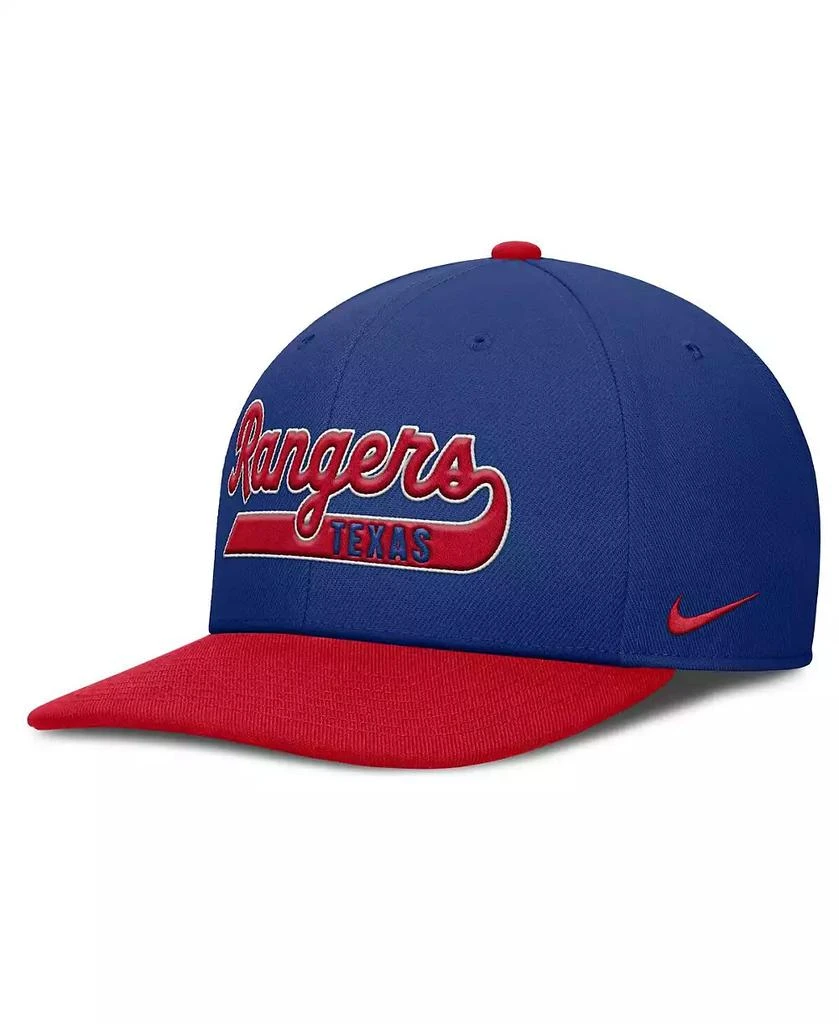 NIKE Men's Royal/Red Texas Rangers Pro Performance Snapback Hat 3