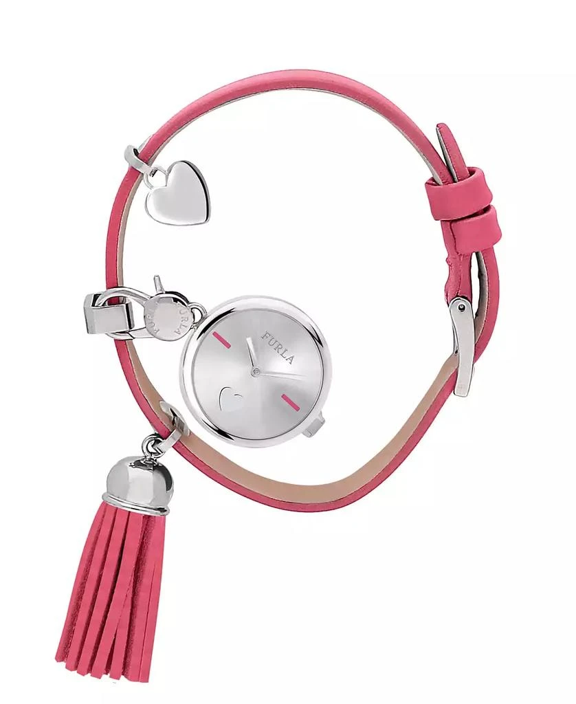 Furla Women's Stacy White Dial Stainless Steel Chain Calfskin Leather Watch Set 2