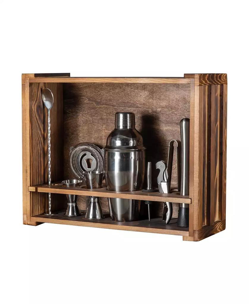 Legacy Fired Pine Wood Bar Tool 10 Piece Set