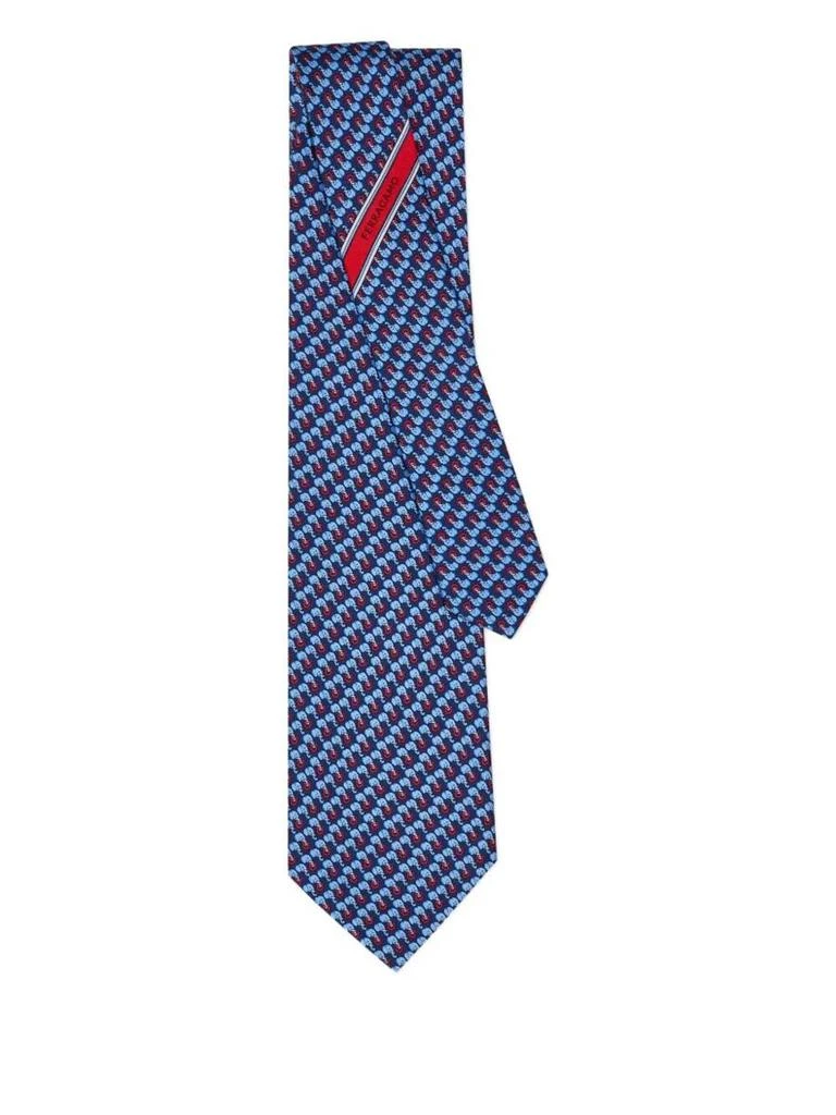 Salvatore Ferragamo Salvatore Ferragamo Elephant Print Aris Silk Tie Accessories 1
