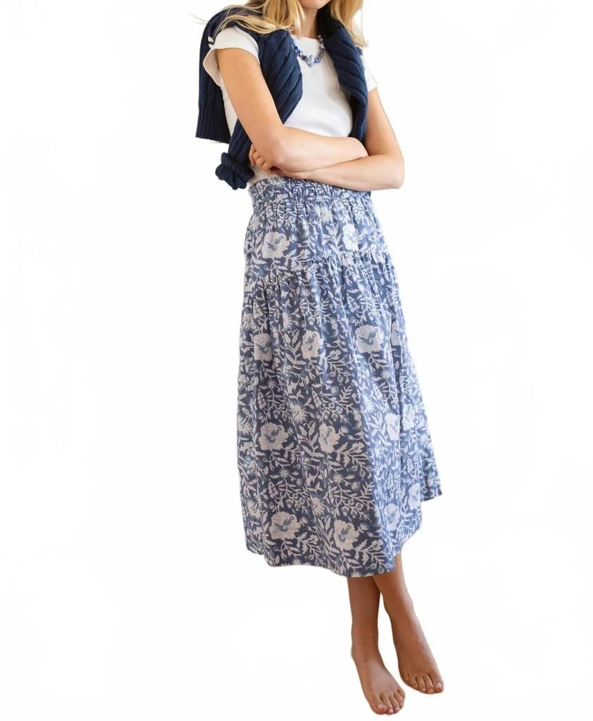 Marea Louisa Midi Skirt In Indigo Blossom 4