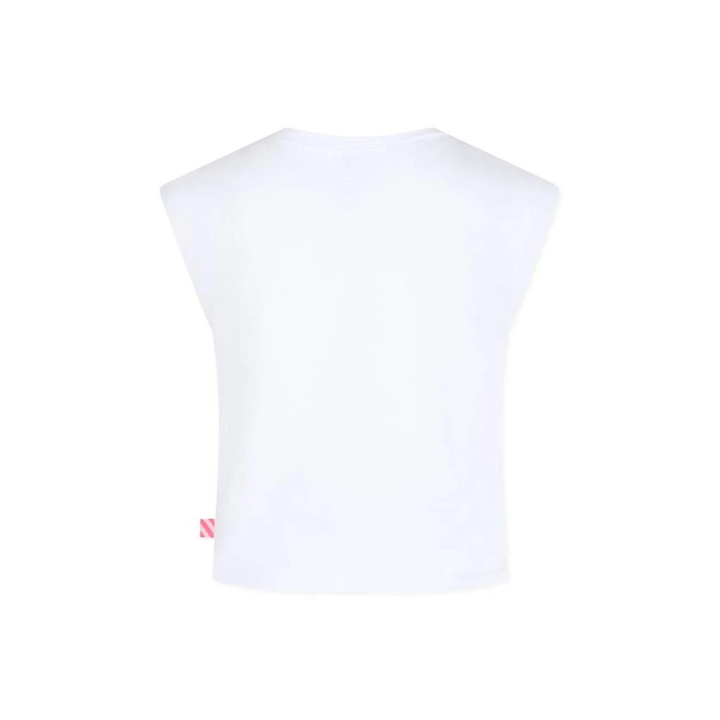 Billieblush White T-shir For Girl With Beach Print 2