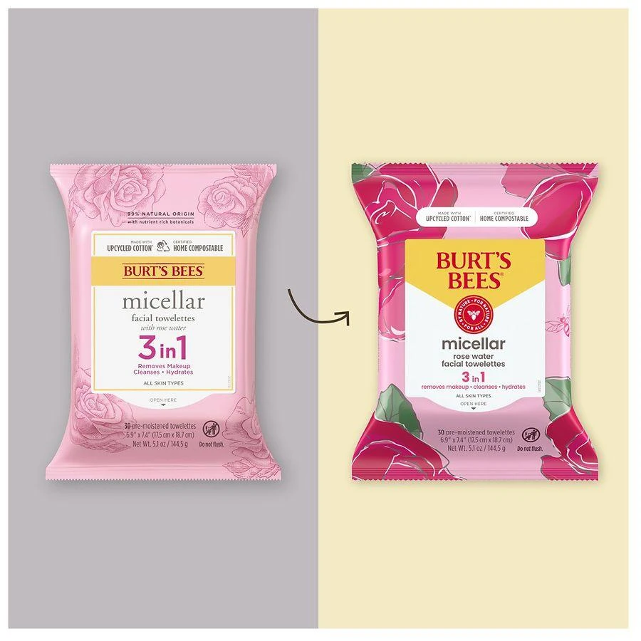 Burt's Bees Micellar Facial Towelettes Rose Water 3