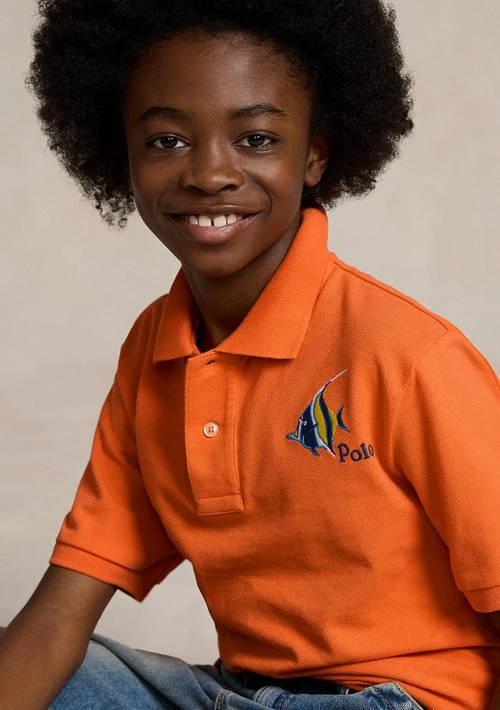 Ralph Lauren Boys 8-20 Fish Embroidered Cotton Mesh Polo Shirt 3