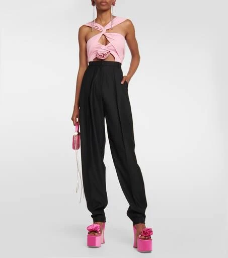 Magda Butrym Appliqué satin platform sandals 2