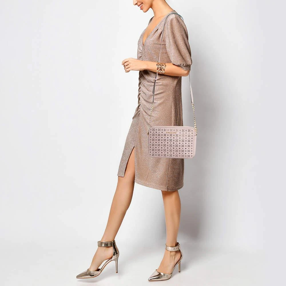 Michael Kors Michael Kors Light Pink Leather Lasercut East West Crossbody Bag 2