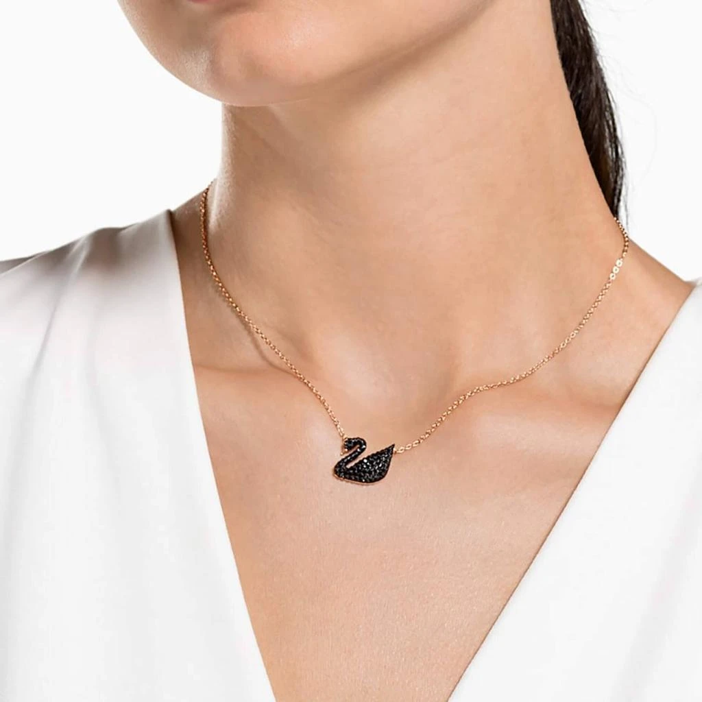 Swarovski Swarovski Women's Pendant with Chain - Iconic Swan Black and Rose Gold | 5204134 4