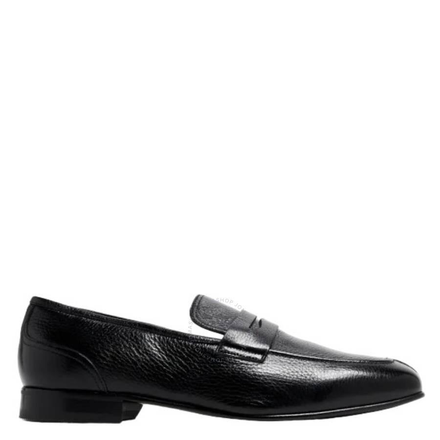 Bally Black Saix-U Leather Penny Loafers