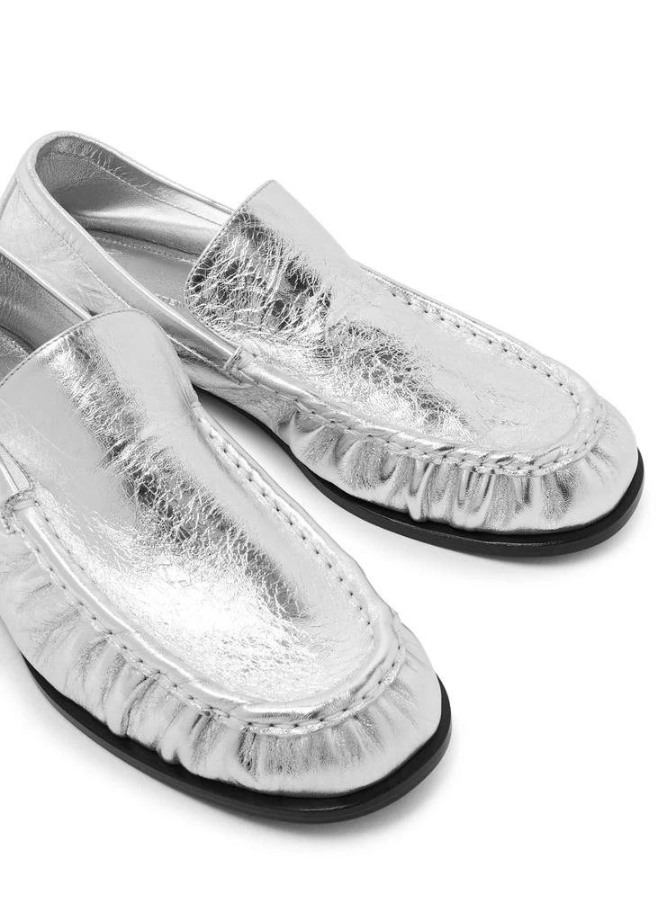 Dries Van Noten Metallic leather loafers 3