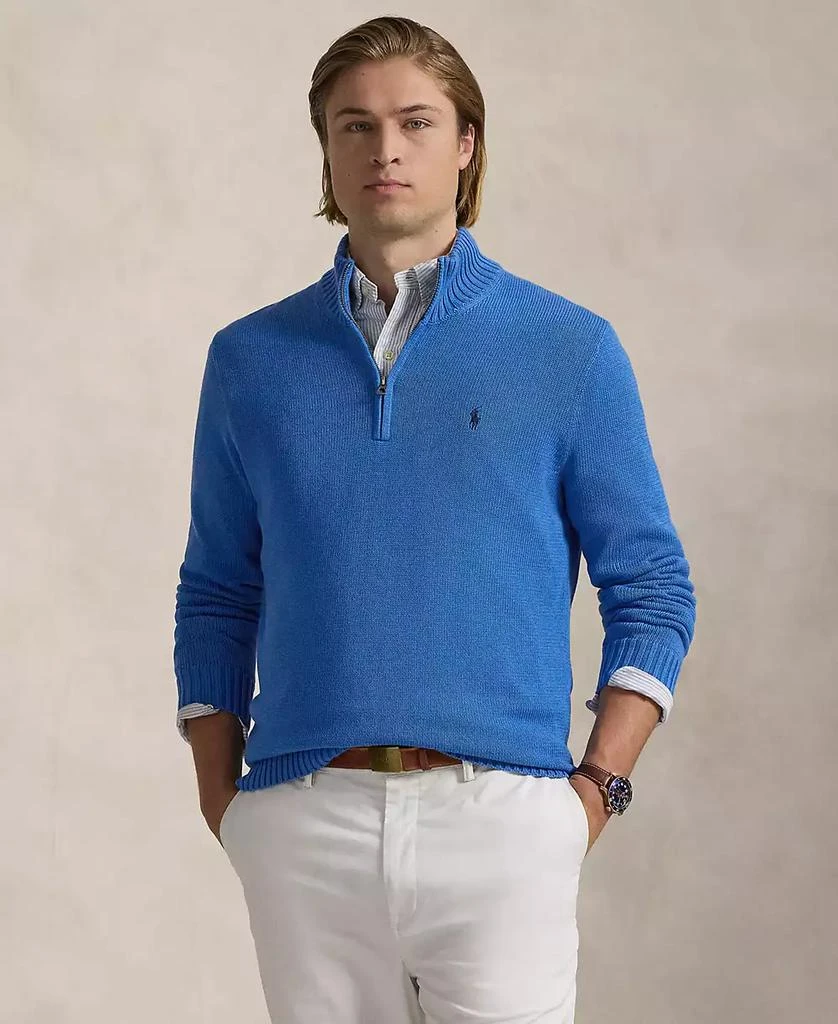 Ralph Lauren Men's Big & Tall Cotton Quarter-Zip Sweater 1