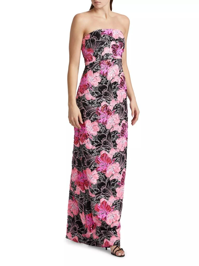 Rene Ruiz Collection Embellished Floral Strapless Column Gown 2
