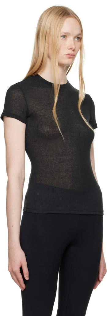 SKIMS Black Sheer Cotton T-shirt 2
