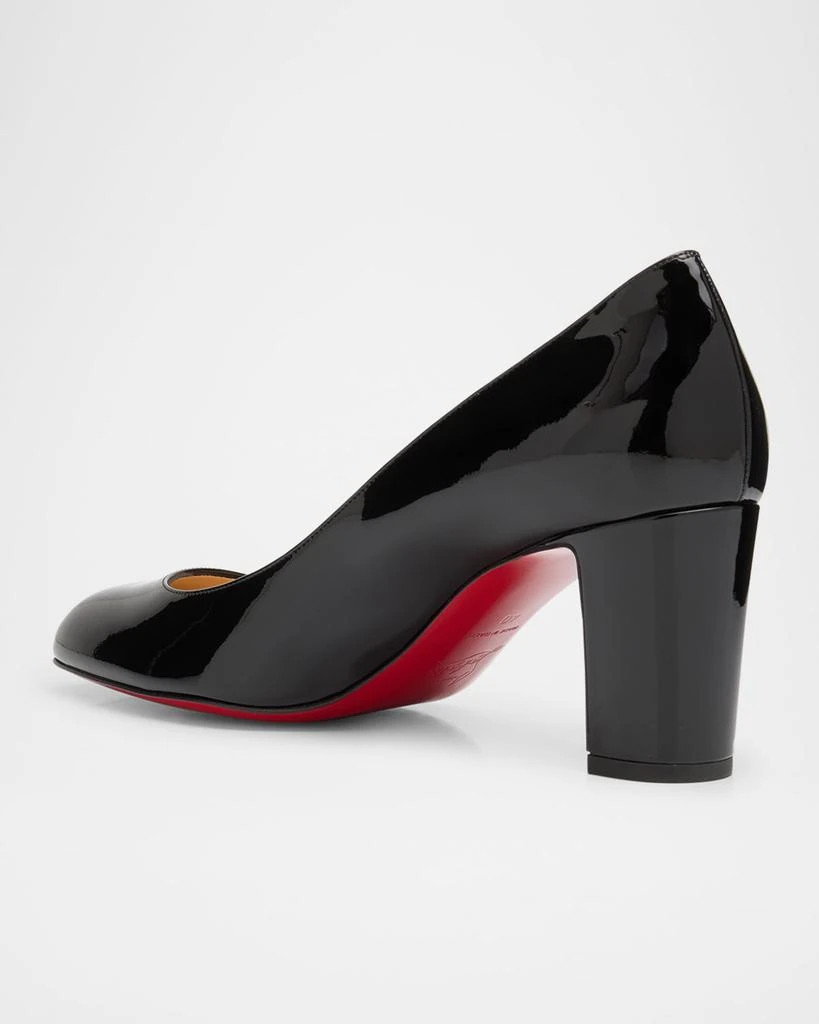 Christian Louboutin Cadrilla Patent Block-Heel Red Sole Pump 4