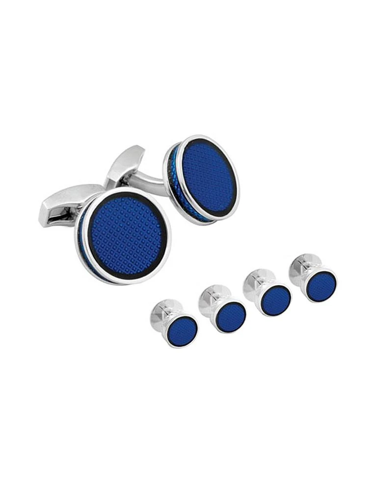 Tateossian Tablet Ice 6-Piece Round Cufflink & Shirt Studs Set 1
