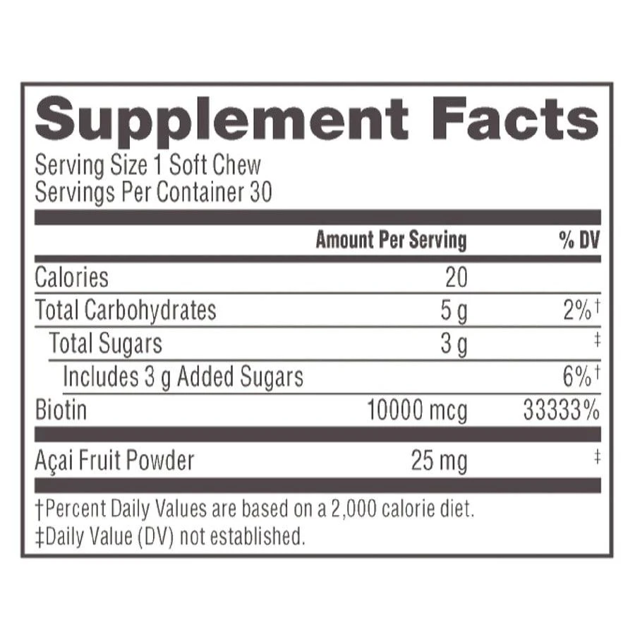 NeoCell Biotin Bursts Chews Acai Berry 5