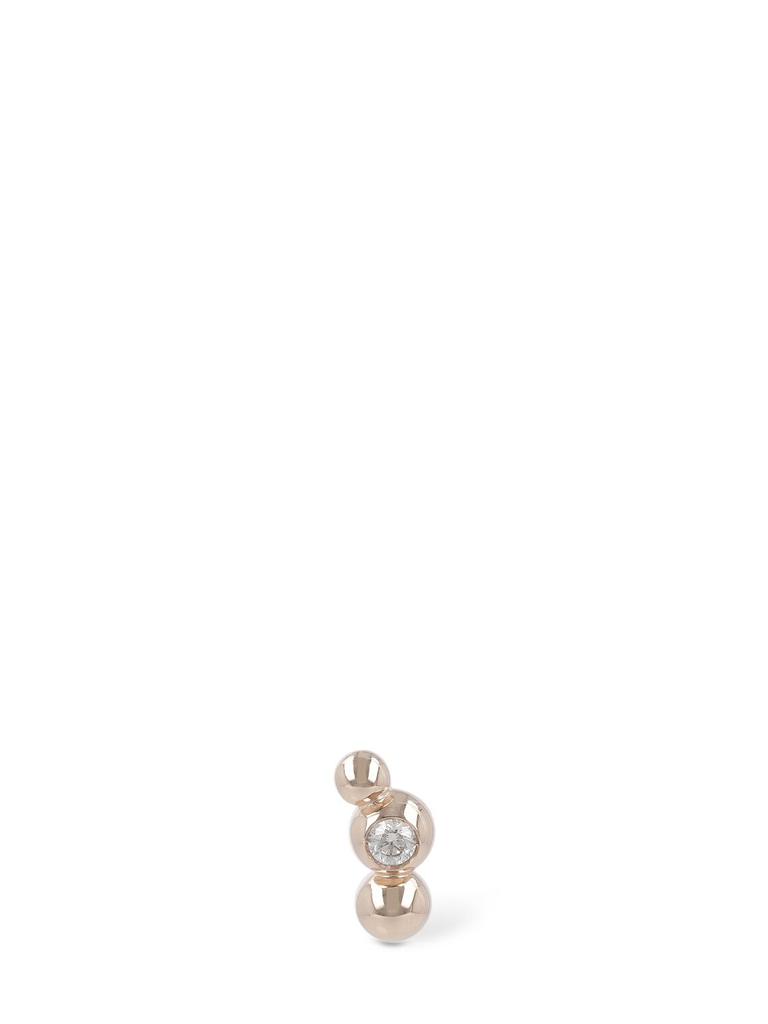 Dodo 9kt & Diamond Bollicine Mono Earring
