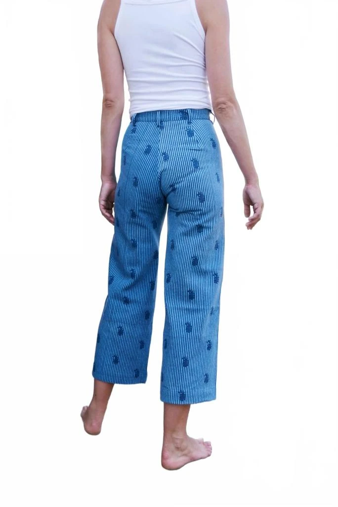 Shop Denim Disco Pants In Navy Small Paisley on Sale at