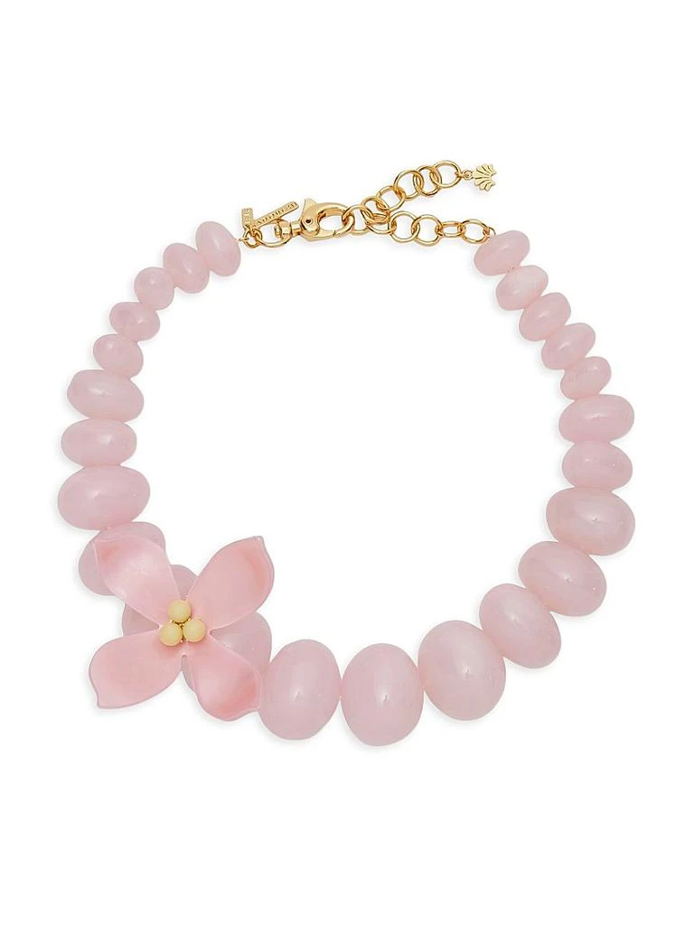 Lele Sadoughi Oleander 14K-Gold-Plated 
Acetate Flower Necklace
