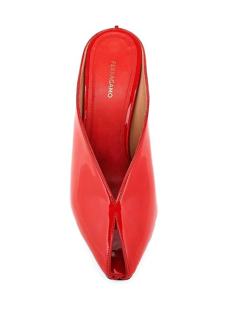 Salvatore Ferragamo Alicia 95MM Patent Leather Wedge Mules 4