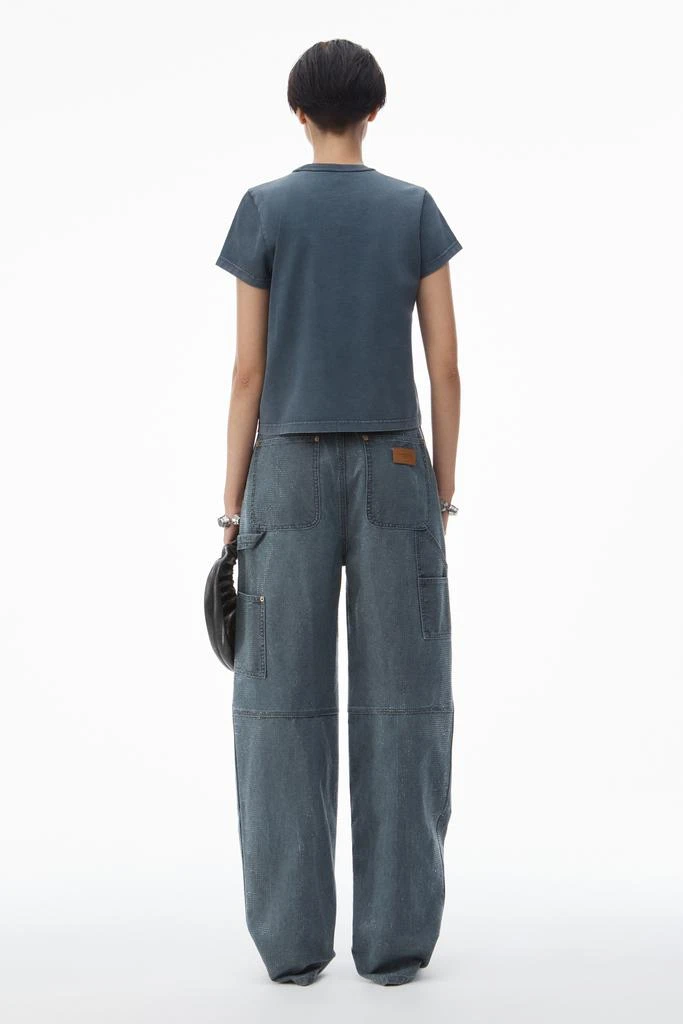 Alexander Wang shrunken logo embossed tee in cotton 4
