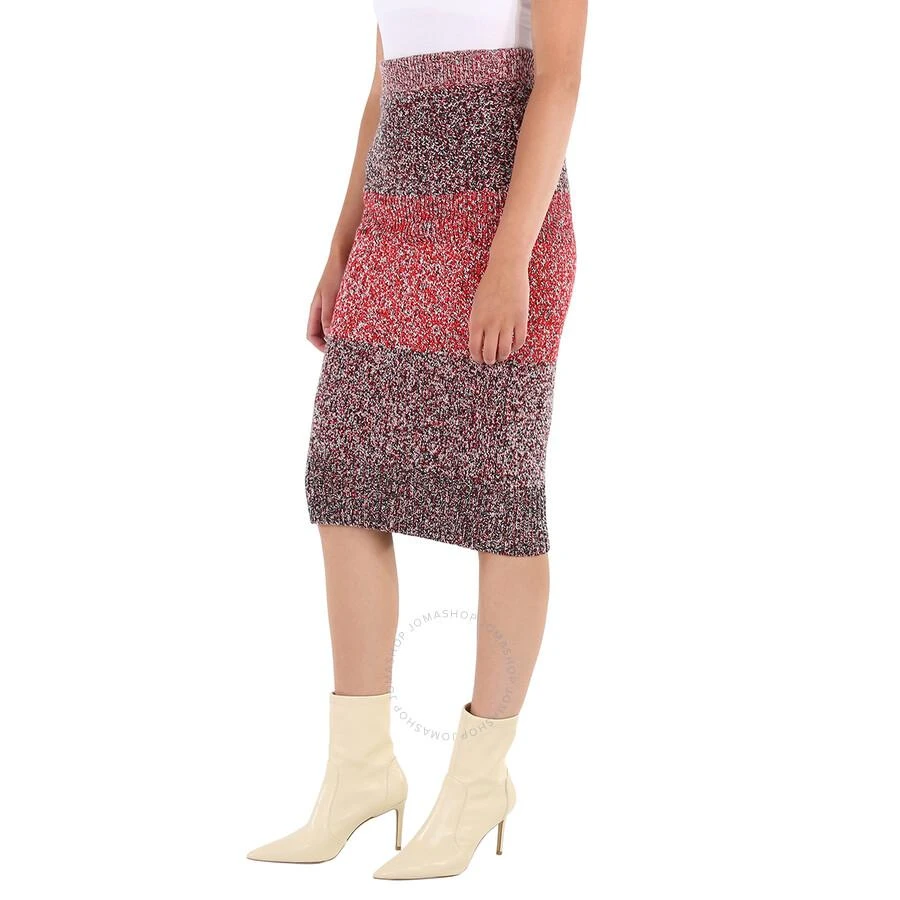 Burberry Womens Cashmere Cotton Wool Blend Mouline Skirt in Red 3