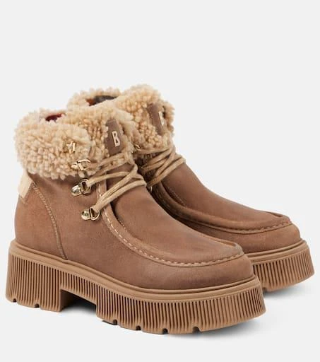 Bogner Turin suede and shearling lace-up boots 1