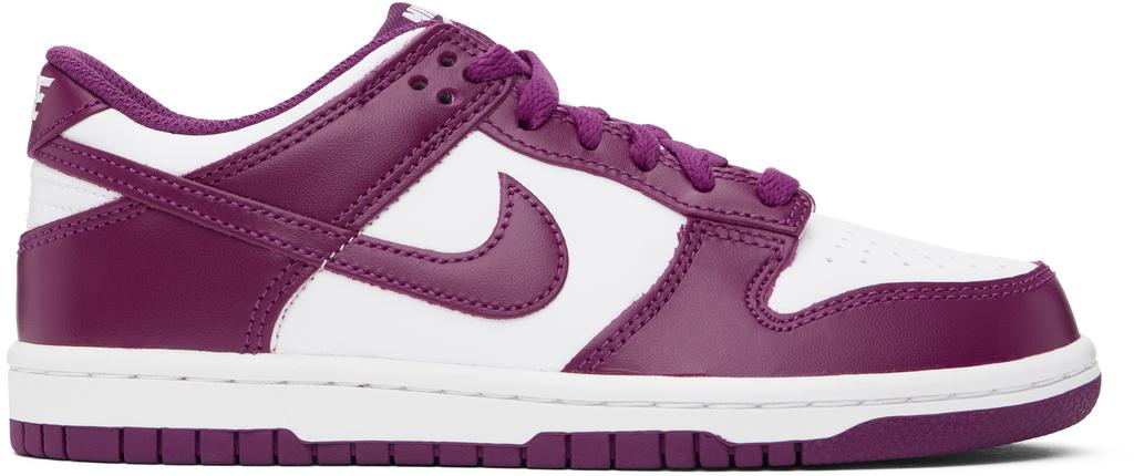 NIKE Big Kids Purple & White Dunk Low Sneakers
