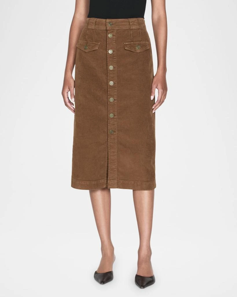 FRAME The Penelope Corduroy Midi Skirt 1
