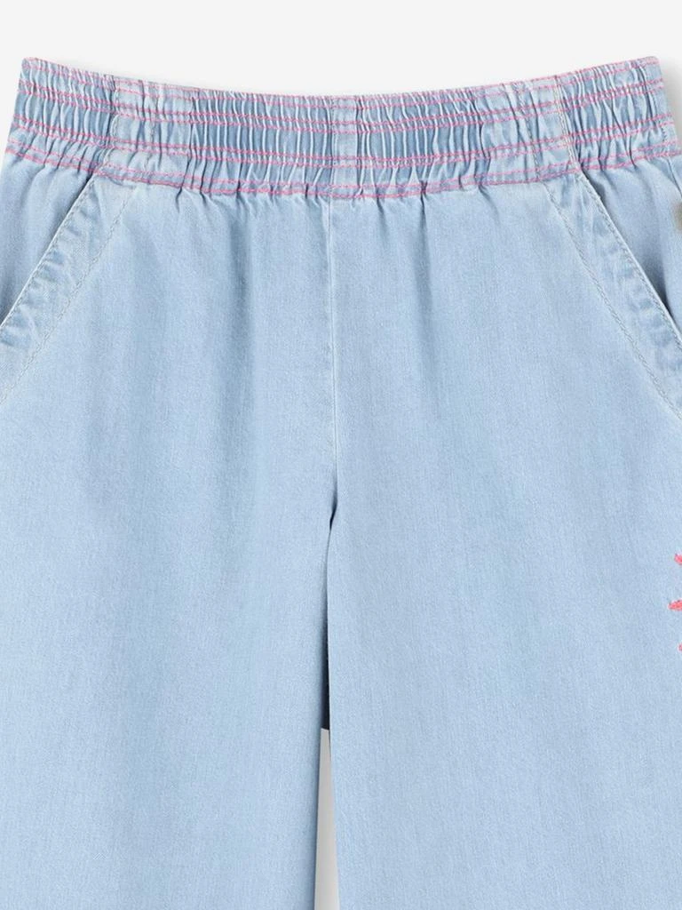 Billieblush Billieblush Girls Embroidered Denim Trousers in Blue 3