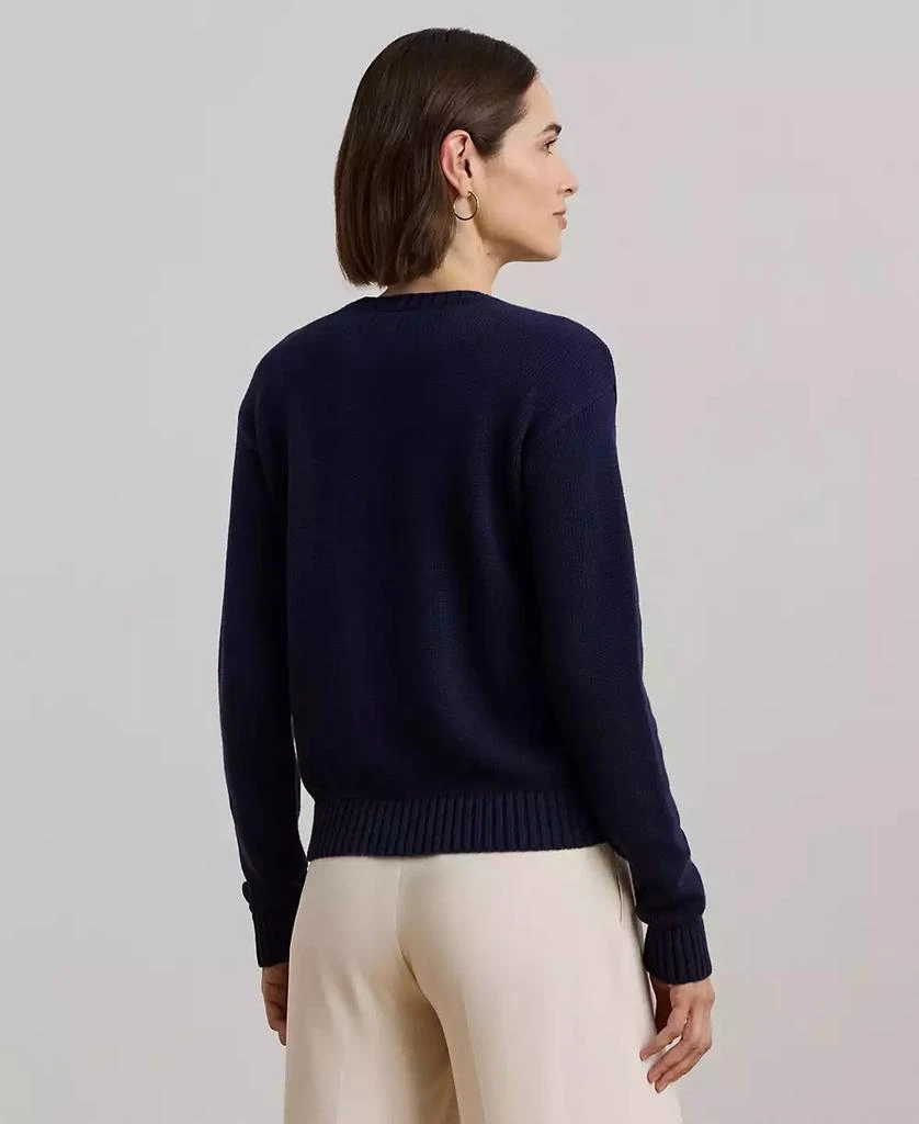 Ralph Lauren Women's Anchor-Logo Combed Cotton Sweater 2