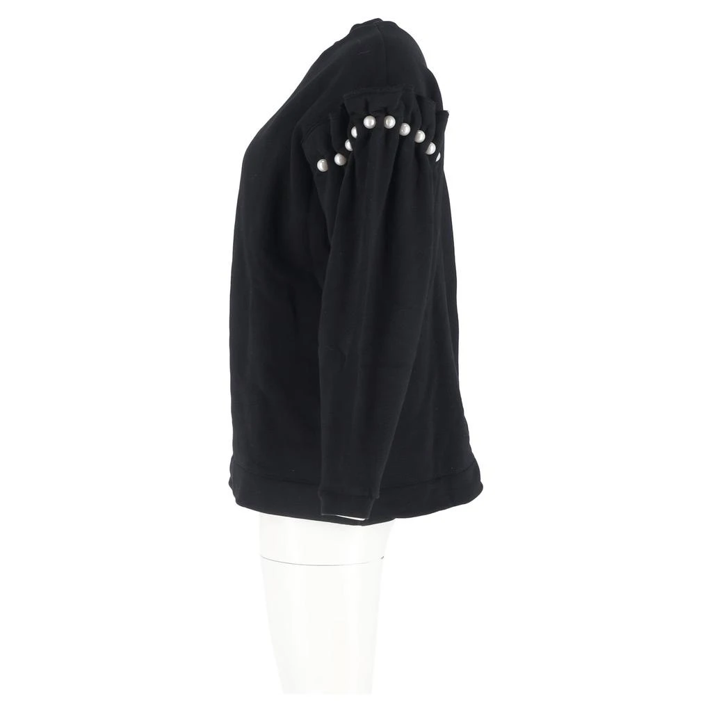 MOTHER OF PEARL Dani Cropped Sweatshirt In Black Cotton 5