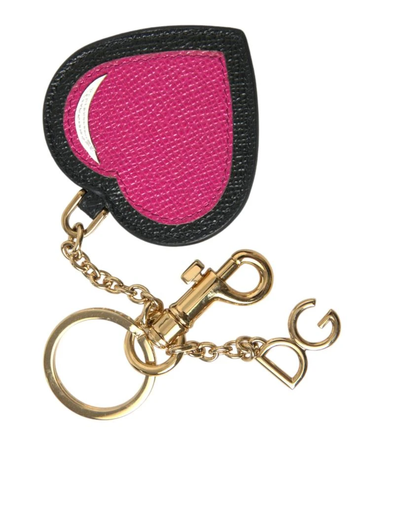 Dolce 
Gabbana Heart Leather gold Tone Brass Keyring Women
s Keychain
